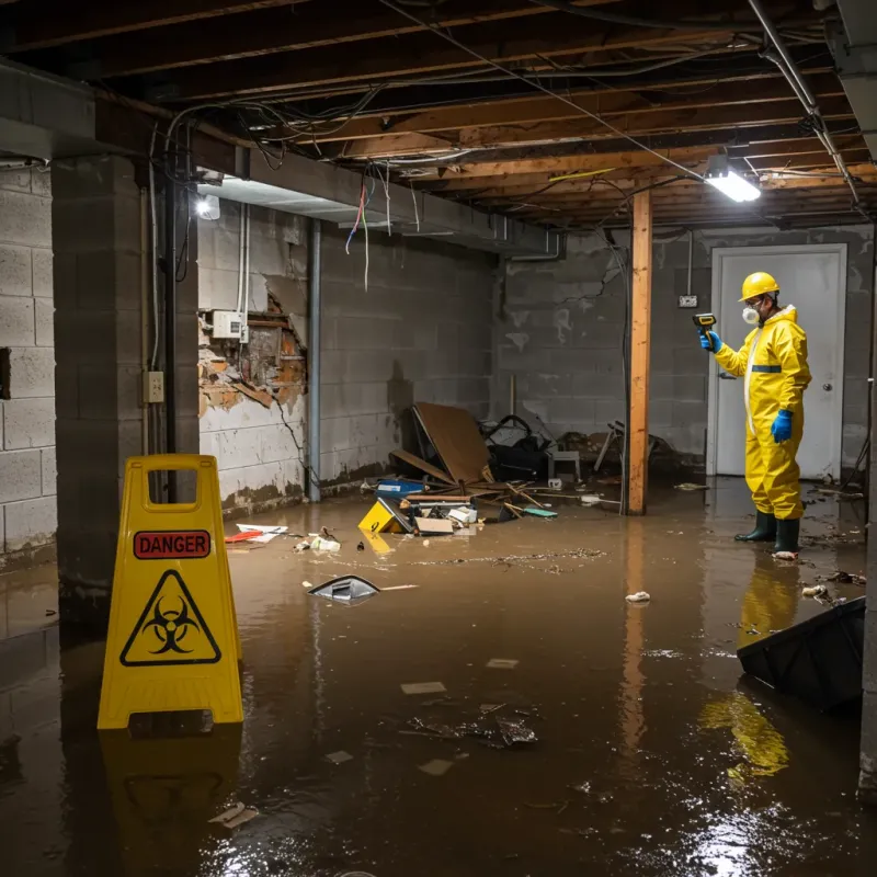 Flooded Basement Electrical Hazard in Garden City, SC Property